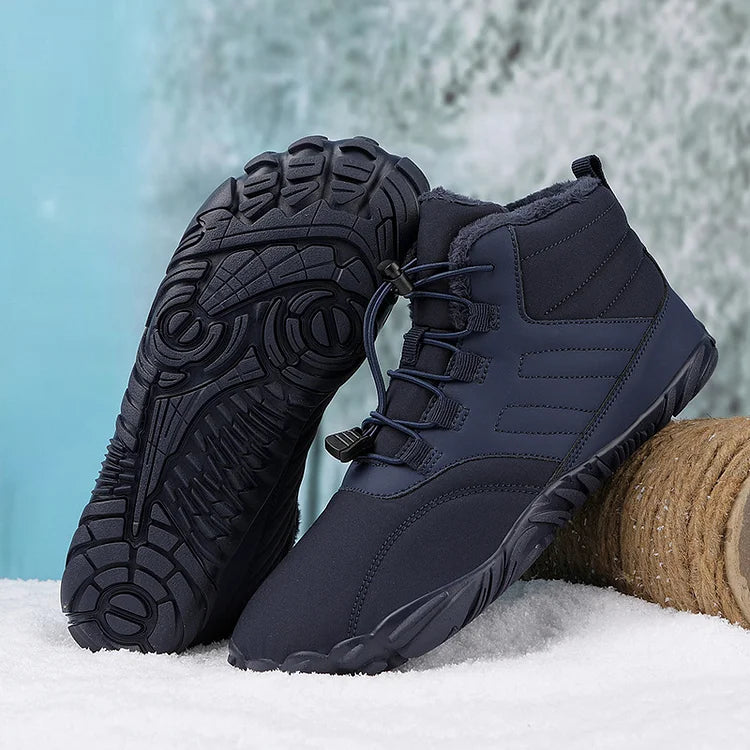 Winter Plush Warm Waterproof Anti-Slip Barefoot Shoes Outdoor Hiking Sneakers