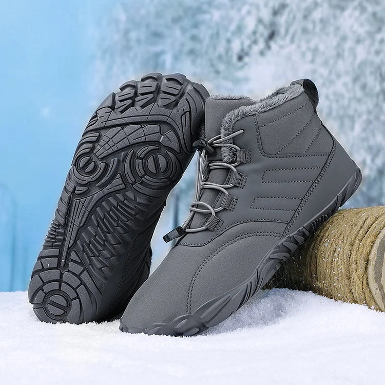 Winter Plush Warm Waterproof Anti-Slip Barefoot Shoes Outdoor Hiking Sneakers