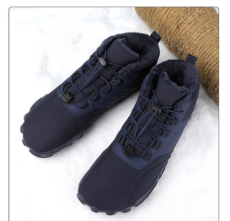 Winter Plush Warm Waterproof Anti-Slip Barefoot Shoes Outdoor Hiking Sneakers